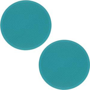 uxcell 2pcs Silicone Trivet Mats 9.8" Dia Round Non-Slip Silicone Pot Holders for Hot Pots and Pans, Heat Resistant Hot Pads for Kitchen Hot Dishes Table Countertops, Cyan