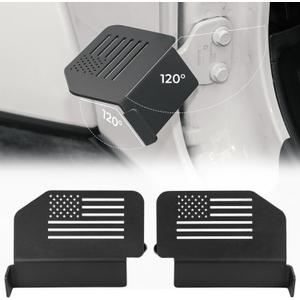 JOYTUTUS 120 Upgraded Wrangler Foot Pegs Doors Off Compatible with Wrangler JK JL Gladiator JT 2007 to 2026, Exterior Door Hinge Foot Pegs Foot Rest Pedals (US Flag Pattern)