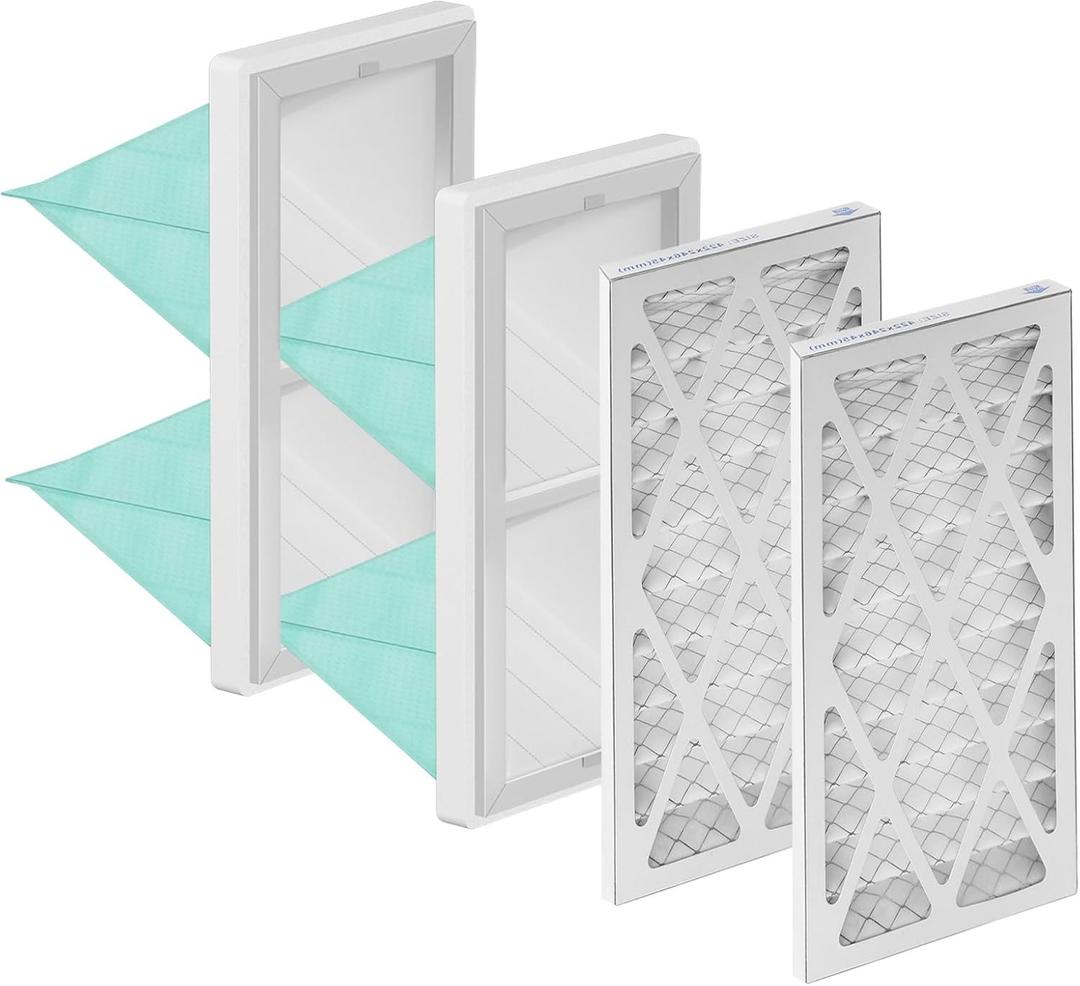 1 Micron Inner Filter and 5-Micron Outer Air Filter Replacement Compatible with WEN 3410, POWERTEC AF4000, AF4001, Shop Fox W1830, WEN 90243-026-2 Air Filtration Systems Woodworking, 2 Set