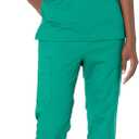 Amazon Essentials Women's Classic Fit V-Neck Short Sleeve Scrub Top (Available in Plus Size) (1X, Teal Blue)