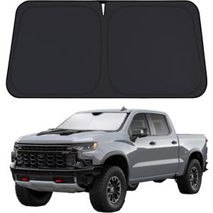 EcoNour Windshield Sunshade Compatible for Chevrolet Silverado 1500 2019-2024 2025 2026, Sun Visor for Front Windshield & Window Sun Shade Cover, UV Heat Blocker & Protector, Car Accessories