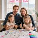 Mio Angle Clay Beads 2 Boxes 24 Colors Bracelet Making Kit, Round Letter Beads with Charm and Elastic Strings, Friendship Bracelets Holiday Gifts for Girls Adults