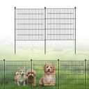 No Dig Fence Tall Garden Fence, 5 Panels Dog Fence Animal Barrier, Arched Flower Bed Edging Ornamental Wire Border for Yard Patio (5 Panels - 36 in(H) X 10 ft(L) - with Gate)