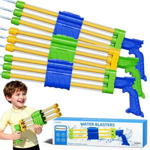 Toddler 4 Packs 3 Nozzles Water Blaster Pool Toys for Kids Ages 3 4 5 6 7+，Water Shooter Squirt Guns Bulk with Long Shooting Range, Super Water Cannon Toy Gifts for 3-6 4-8 Year Old Boys Girls Adults