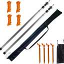 Orgrimmar Adjustable Tarp Poles Set of 2 Telescoping Aluminum Rods Portable Lightweight Replacement Tent Poles for Camping Awning Backpacking Hiking Hammock Rain Fly