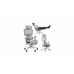 D300 Ergonomic Office Chair with Footrest,Big and Tall Desk Chair with 3D Separate Lumbar Support & Comfy Headrest,6D Adjustable Armrests,High Back Swivel Mesh Computer Chair for Long Hours(Gray)