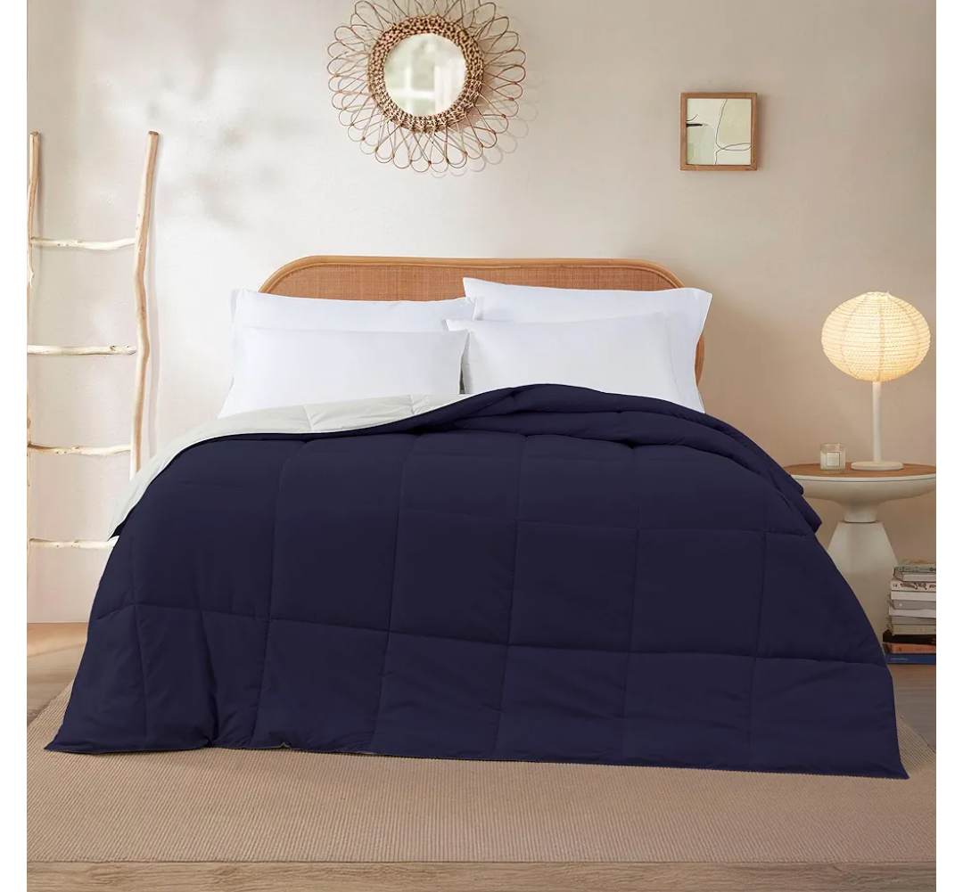 Modern Threads Down Alternative Reversible Comforter Navy/Silver Twin