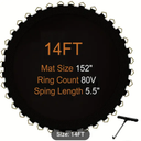 LeffEase Trampoline Mat Replacement, Trampoline Mat Fits 14FT Frame, with 80 V-Rings Fits 5.5inch, Jumping Mat for Reinforce, UV-Resistant, Not Include Spring
