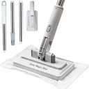Snap on Grip Mini Mop, No-Touch Lazy Mop, Touch-Free Cloth Attachment, Secure Cleaning Pad Grip, Compact Design, Disposable Dust Mop for House Wall,Bathroom, Windows, Corners 6 Cloth