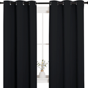 Solid Thermal Insulated Grommet Blackout Curtains/Drapes for Bedroom Window, 2 Panels, 56" x 10' ( Black )