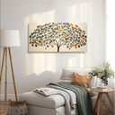 Blue Gold Tree Of Life Wall Art Decor 20"x40" Modern Wall Art For Bedroom