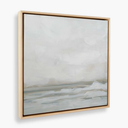 Framed Neutral Abstract Landscape Wall Art for Living Room, Square Mid Century Modern Canvas Paintings Prints Artwork for Walls, Minimalist Scenic Pictures Wall Decor for Bedroom Home Office, 24x24 In