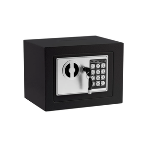 MLJ 0.23 Cu ft Safe,Small Safe Box for with Code and Keys,Mini Home Safes for Money,with Digital Electronic Security Keypad Lock Box for Personal Items for Home Office Hotel(Black)