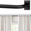 Blackout Curtain Rod, Adjustable Extra Long Drapery Rod for Windows 66 to 184 Inches(5.5-15.3Ft), Wrap Around Heavy Duty Curtain Rods, French Return Room Darkening Curtain Rod, Matte Black