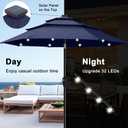 ABCCANOPY 11FT 3-Tier Solar Patio Umbrella, 32 LED Lights, Navy Blue 