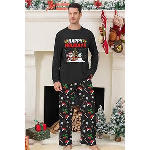 ALISISTER Matching Christmas Pajamas for Men and Women Xmas  Long Sleeve Sleepwear (Large)