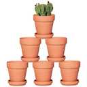 Orceler Terracotta Pots with Saucer - 4 Pack Small Clay Plant Pots with Drainage Holes, Flower Pots with Tray, Terra Cotta Pots for Indoor Outdoor Plants, Crafts, Wedding Favor