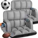 Stadium Seats with Back Support 2 Pack, 12-Grid Ergonomic 4.7" Thick Bleacher Chairs for All-Day Comfort, 6 Reclining Positions, Portable Extra Wide Adjustable Stadium Chair for Football & Baseball, Wide|22.5"|2 Pack