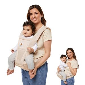 Ergobaby Alta Hip Seat Baby Carrier for Babies & Toddlers 4-48 Months (12-45 lbs) - 3-Position Convertible Ergonomic Baby Carrier with Storage Pocket, Sun Hood, Hip-Healthy Positioning - Natural Beige