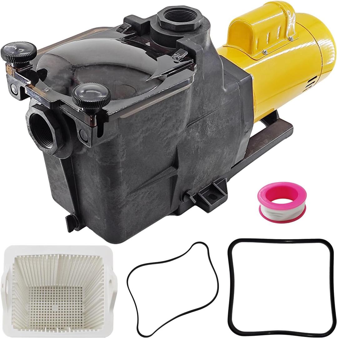 W3SP2607X10 1 HP Pool Pump Motor Compatible with Hayward SP2607X10 Single Speed Super Pump, 2" Inlet with Dual Voltage 115/230V Above and In Ground Pools and Spa