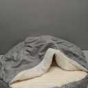 Furhaven 26" Round Orthopedic Dog Bed for Medium/Small Dogs w/ Removable Washable Cover, For Dogs Up to 30 lbs - Sherpa & Suede Snuggery - Gray, 26-inch