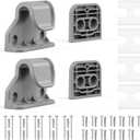 EZIGO Retractable Baby Gates Replacement Parts, Full Set Wall Mounting Accessories Including Brackets, Latches, Screws for 120 inch Extra Wide Baby Gate Pet Gate Mesh Gate Retractable Dog Gate, Gray