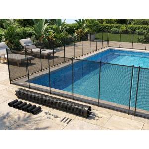 Pool Fence, 4 x 12 ft Pool Fences for Inground Pool, Emovable Pool Safety Fence, Mesh Pool Safety Fence with Stainless Steel Feet Protects Kids and Pets