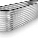 Galvanized Raised Garden Beds Outdoor // 822 ft Planter Raised Beds for Gardening, Vegetables, Flowers // Large Metal Garden Box (Silver) // Patented Tool-Free Design