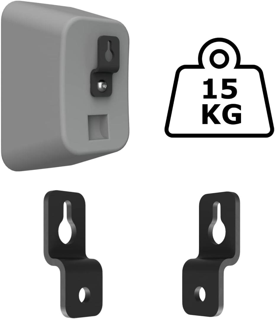 Speaker Wall Mount Brackets - Slim Satellite Design, Universally Compatible for Bose & Most Brands, Heavy Duty Holds 33 lbs, Industrial Metal, M5 M6 UNC 1/4-20 Screws (2 Pack, Black)