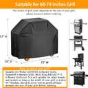 Aoretic Grill Cover, 72 inches 600D Heavy Duty BBQ Gas Grill Cover, Waterproof,Anti-UV Material for Weber Char-Broil Monument, Brinkmann Dyna-glo Nexgrill Megamaster MASTERCOOK (SKZ)
