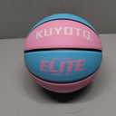 KUYOTQ Kids Toddler Youth Adult Size 3/4/5/6/7 Basketball 22/25.5/27.5/28.5/29.5" Thickened Rubber or Faux Leather Indoor Outdoor Basketball for Boys Girls Womens Mens Basket Ball Gifts (Pink,Blue-ELITE Thickened Rubber)