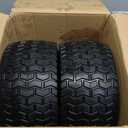 (2-Pack) 13x6.5-6 Flat Free Lawn Mower Tires & Wheels, 13x6.50-6 Solid Tires for Riding Mowers, Garden Tractors & Golf Carts, 3" Centered Hub with 3/4" & 5/8" Bearings Included