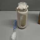 62oz Glass Water Bolttles with Straw Half Gallon Large Motivational Water Bottle with Time Marker Sports Water Bottles with Silicone Sleeve and Handle Lid Water Jug for Gym Workout (White)