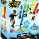 Stomp Rocket Jr Multi-Color Rocket Launcher for Kids, 8 Rockets - Fun Outdoor Kids Gifts for Boys & Girls - STEM Toy Foam Blaster Set Soars Up to 100 Feet - Ages 3 & Up
