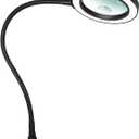 NEWACALOX Magnetic Magnifying Lamp, 3 Color Modes, 10X&5X Magnifying Glass, Flexible Gooseneck, Soldering Helping Hands Base Station (Gray)