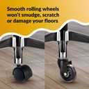 Rollerblade Office Chair Wheels, Set of 5 Replacement Casters for Desk and Gaming Chairs, Safe for Hardwood Floors, Tile, Laminate & Carpet, Support Up to 650 LBS, Easy Install, Universal Fit, Clear