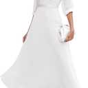 Wedtrend Women's Sequin Dresses Sparkly Glitter Dress Split Sleeves Formal Dresses Maxi Evening Dress (Medium, White)