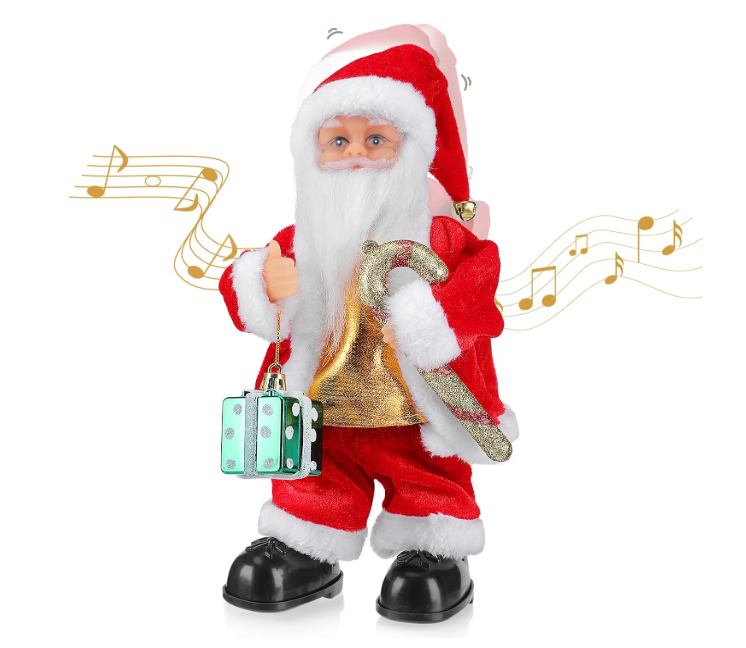Brynnl Christmas Twerking Santa Claus, Shaking Walking Santa Claus with Music Singing and Dancing Animated Santa Figure, Christmas Home Decor & Festive Gift for Kids & Adults