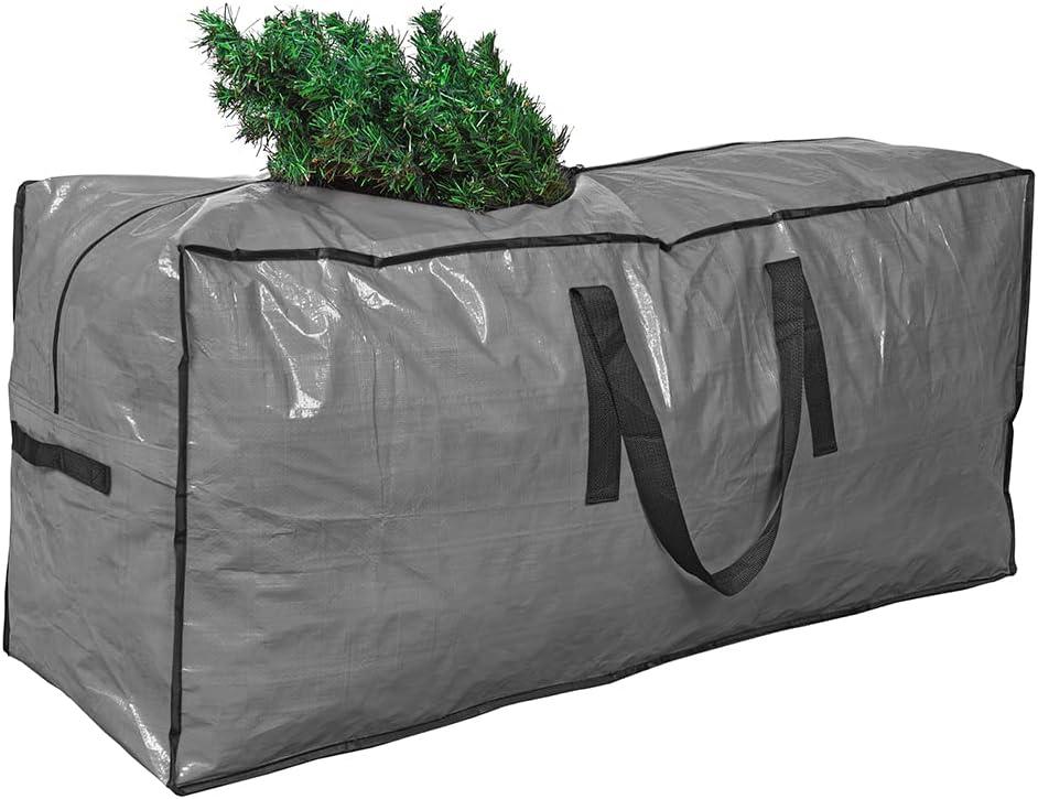 Artificial Tree Storage Bag By ProPik | Perfect for Disassembled Tree | 65 X 15 X 30 Holiday Tree Storage Case | Xmas Storage Container with Handles and Sleek Zipper (9ft, Gray)