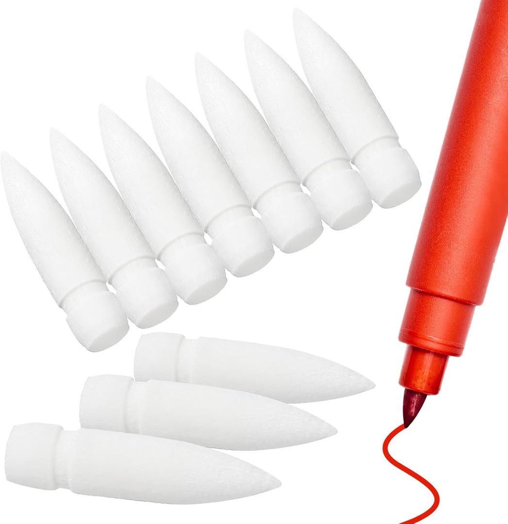 2 x VILLCASE Paint Marker Replacement Nibs Soft Fine Tip for Acrylic and Oil Markers Refillable Drawing Pen Tips for Detailed Sketching and Precise Art