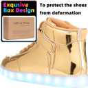 APTESOL Unisex LED Shoes High Top Light Up Sneakers for Women Men, Size 37