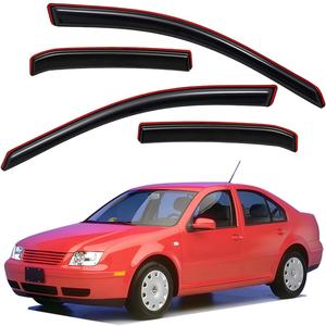 Lightronic Extra Durable Clip-on in-Channel Auto Vent Window Visors, Fits 1999-2005 Volkswagen Jetta Sedan, UV Protection Rain Guards, Original Wind Deflectors, Smoke, 4-Pcs