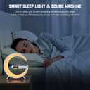 Smart LED Table Lamp, 5-in-1 Night Light Fast Wireless Charging Station, 256 Lights Mode Dimmable Bedside Lamp, Bluetooth Speaker & App Control for Bedroom, Home Decor, Alarm Clock for Festival Gifts