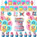2 x 6 7 Birthday Decorations Kit, 67 Meme Happy Birthday Party Banner Themed Birthday Decorations Set Includes Banner, Large Cake Topper, 18 x Ballons, 24 x Cupcake Toppers