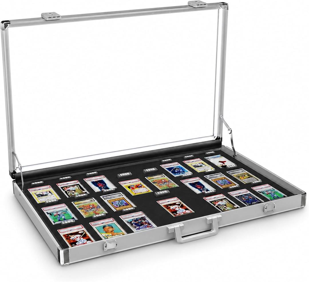 All-Aluminum Trade Card Show Display Case with LED & Lock 34'' x22''in