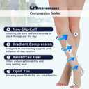 Lin Performance Compression Socks for Women and Men, 20-30 mmHg Open Toe Knee High stockings, Leg Support for Daily & Travel Comfort (XL, Beige)