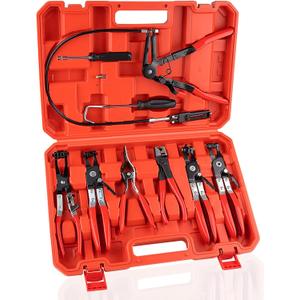 9PCS Hose Clamp Pliers, Long Reach Hose Clamp Tool Remover for Water Hose and Automotive Coolant Radiator Heater with Flexible Wire Long Reach Hose Clamp and Flat Band Pliers 9PCS Hose Clamp Pliers, Long Reach Hose Clamp Tool Remover for Water Hose and Automotive Coolant Radiator Heater with Flexible Wire Long Reach Hose Clamp and Flat Band Pliers