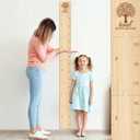 GUANKE Wooden Kids Height Chart for Wall, Natural Solid Wood Dual Scale (Feet/CM), Writable Growth Tracker, Easy Install Nursery Decor (Tree)