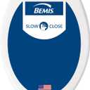 Bemis 7300SLEC Slow Close Toilet Seat, Easy Clean Hinges and Durable Plastic Seat, Made in USA, Elongated, White