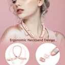 Bluetooth Neckband Headphones, Retractable Headphone Bluetooth 5.3 & IPX5 Waterproof, Neckband Headphones 18H Playback with ANC for Fitness/Office